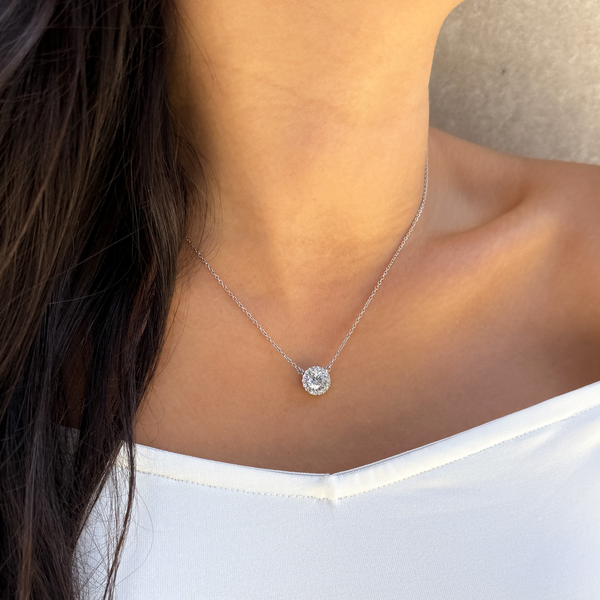 Halo Solitaire Necklace