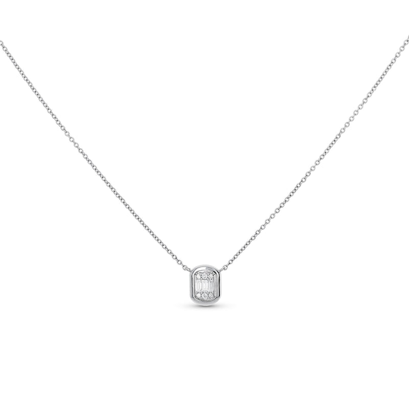 Polished Oval Diamond Necklace