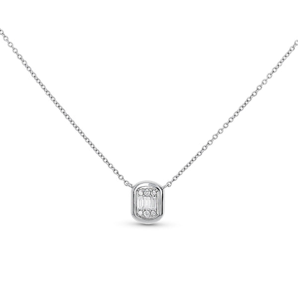 Polished Oval Diamond Necklace