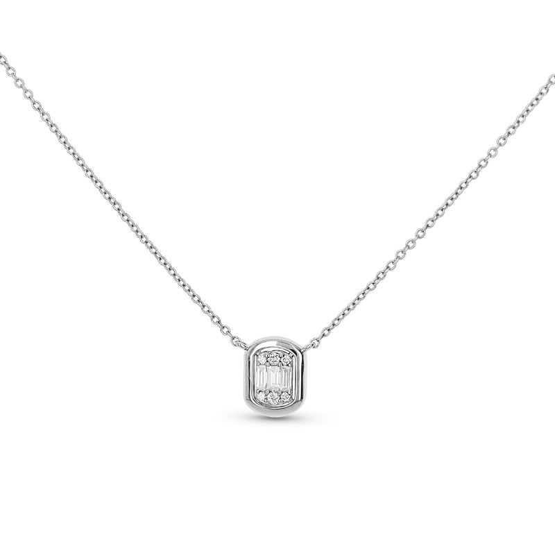 Polished Oval Diamond Necklace