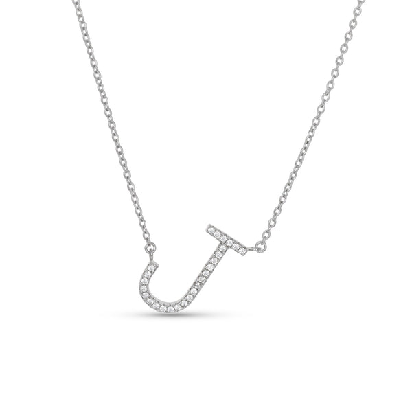 Cz Letter J Necklace