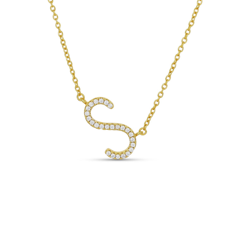 Cz Letter S Necklace