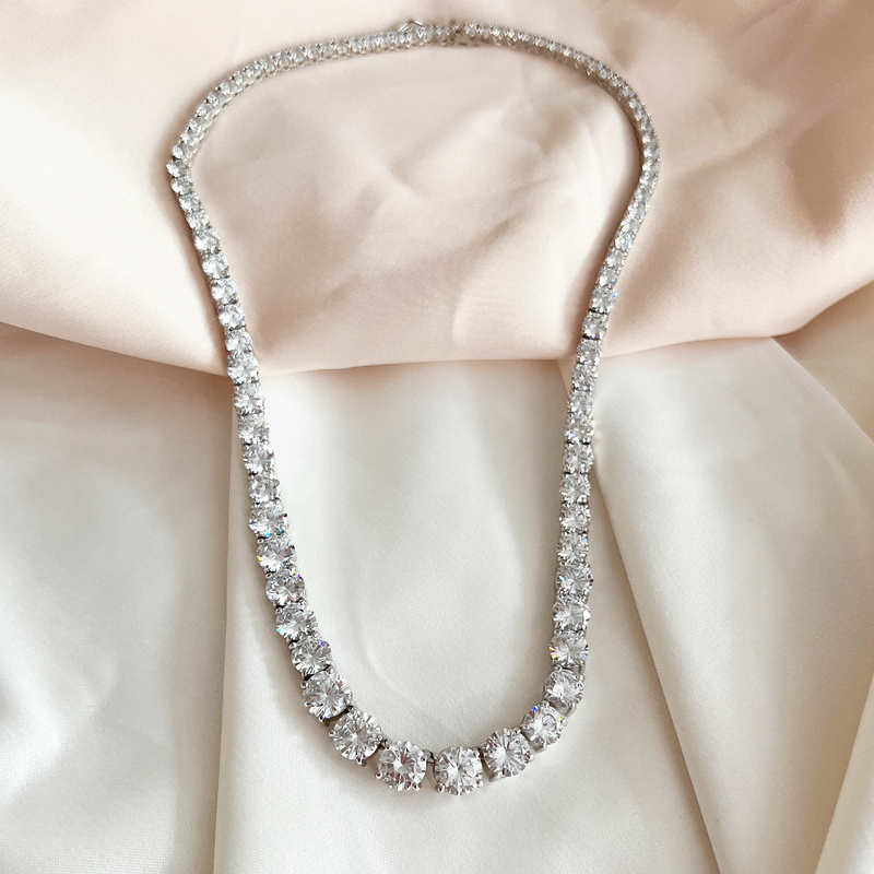 Graduated CZ Tennis Necklace