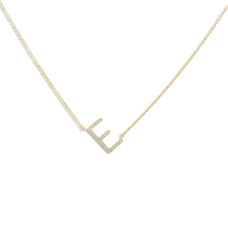 Cz Letter E Necklace