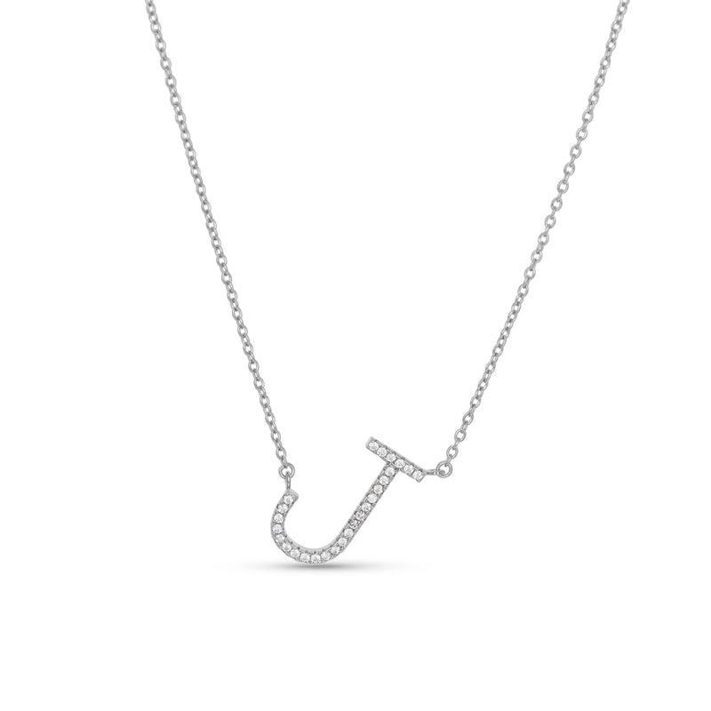 Cz Letter J Necklace
