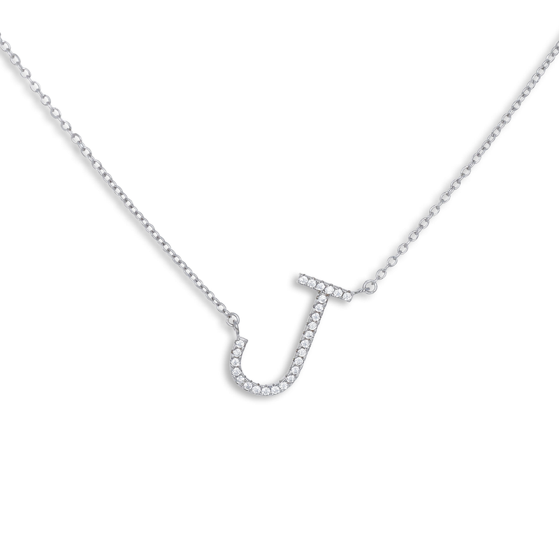 Cz Letter J Necklace