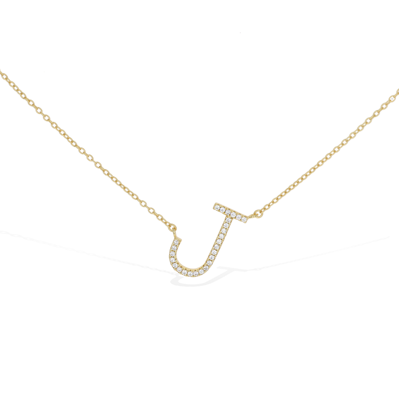Cz Letter J Necklace