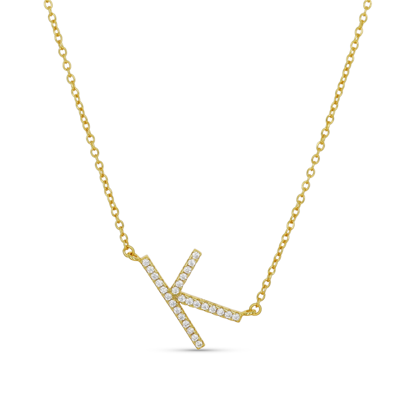 Cz Letter K Necklace
