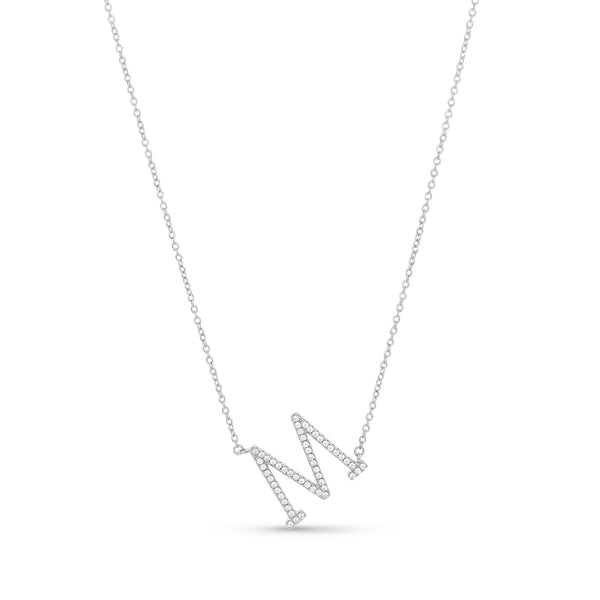Cz Letter M Necklace