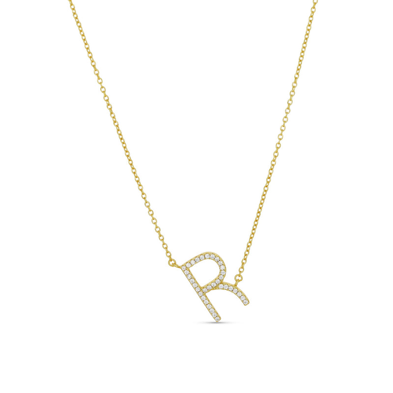 Cz Letter R Necklace