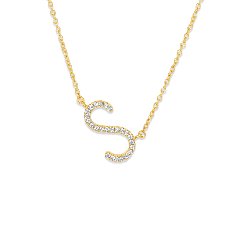 Cz Letter S Necklace