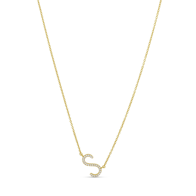 Cz Letter S Necklace