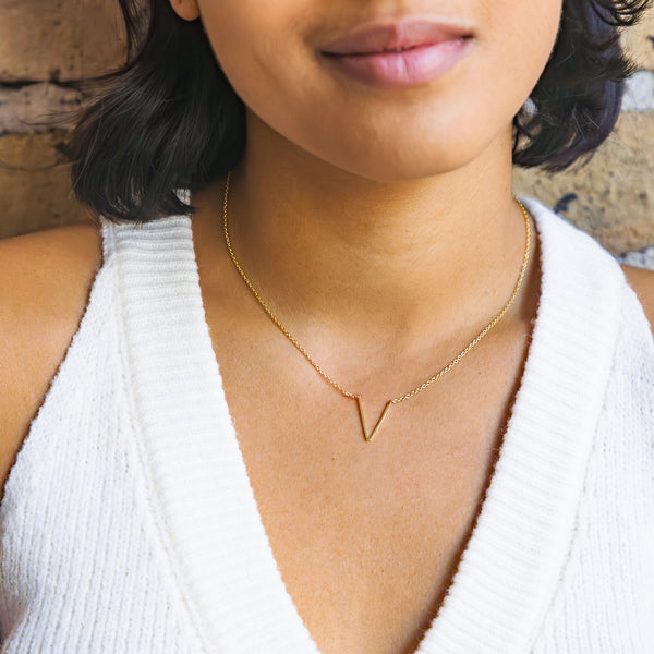 Letter V Necklace