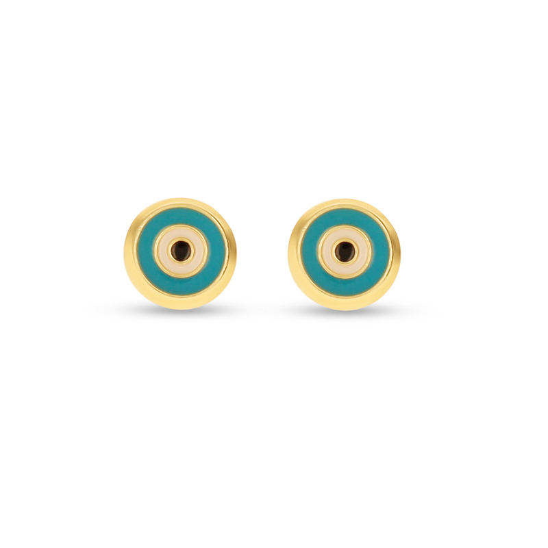 Turquoise Classic 14kt Evil Eye Studs