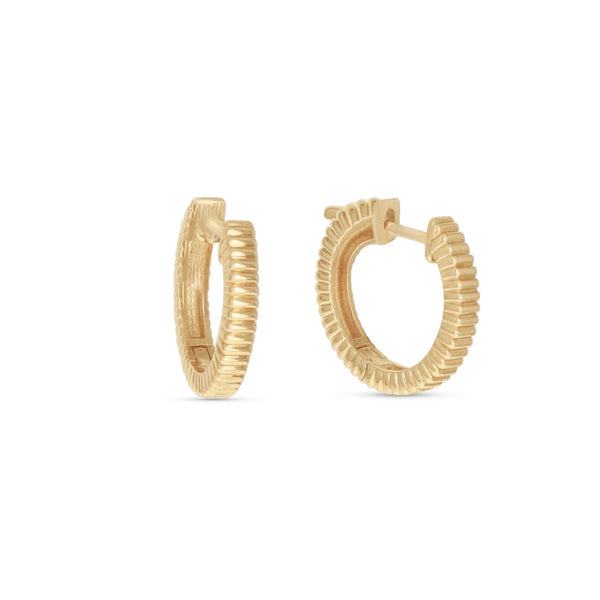 Lined Gold Hoop Earrings