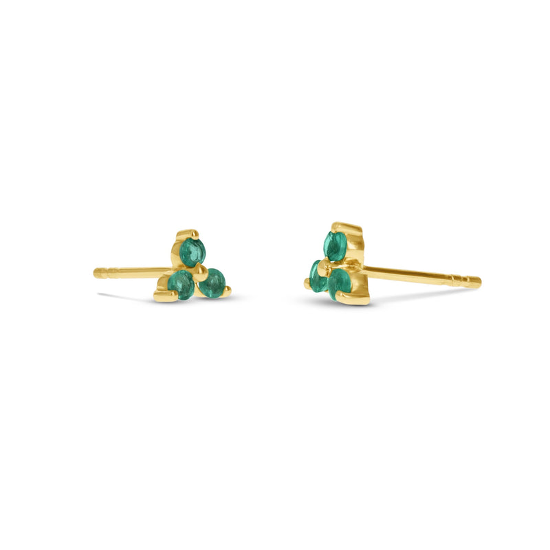 Emerald Flower Stud Earrings