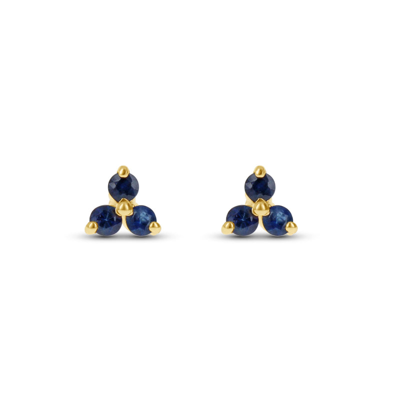 Sapphire Flower Stud Earrings