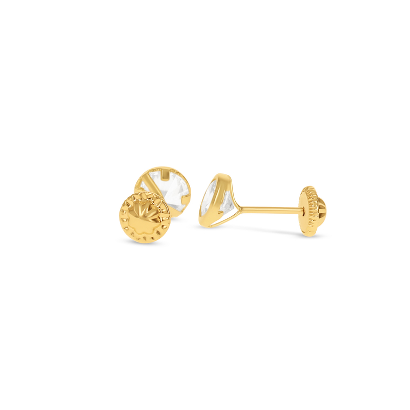 Classic 14kt Gold CZ Stud Earrings