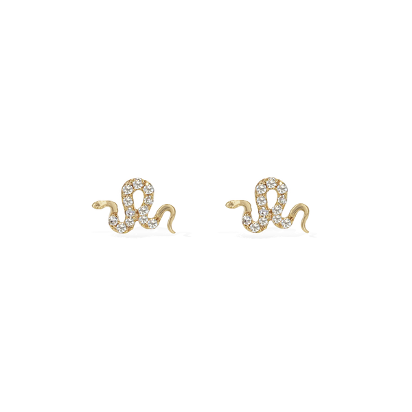 Diamond Snake Stud Earrings