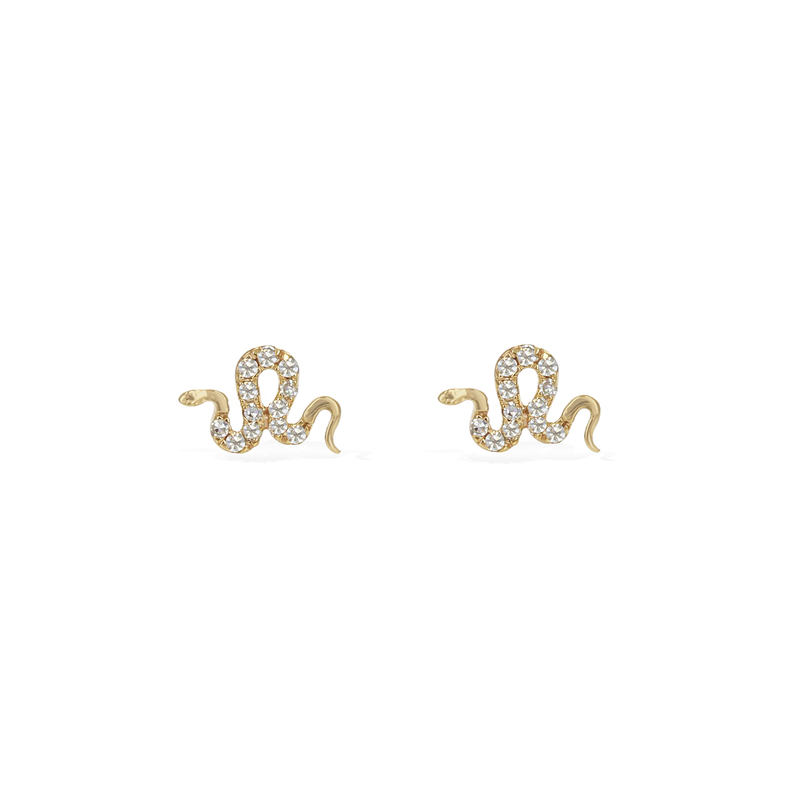 Diamond Snake Stud Earrings