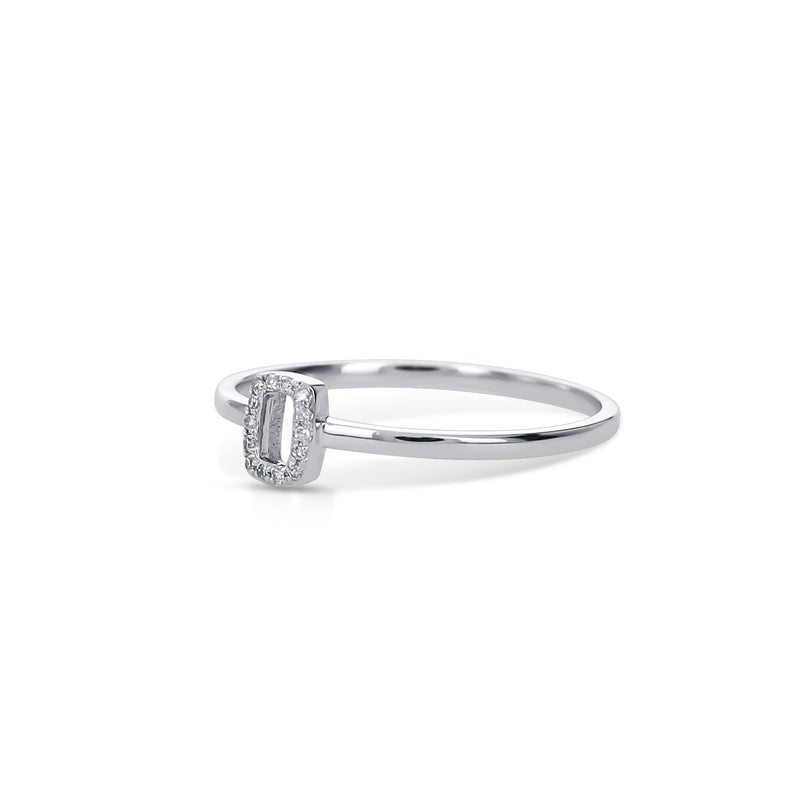 Open Rectangle Diamond Ring