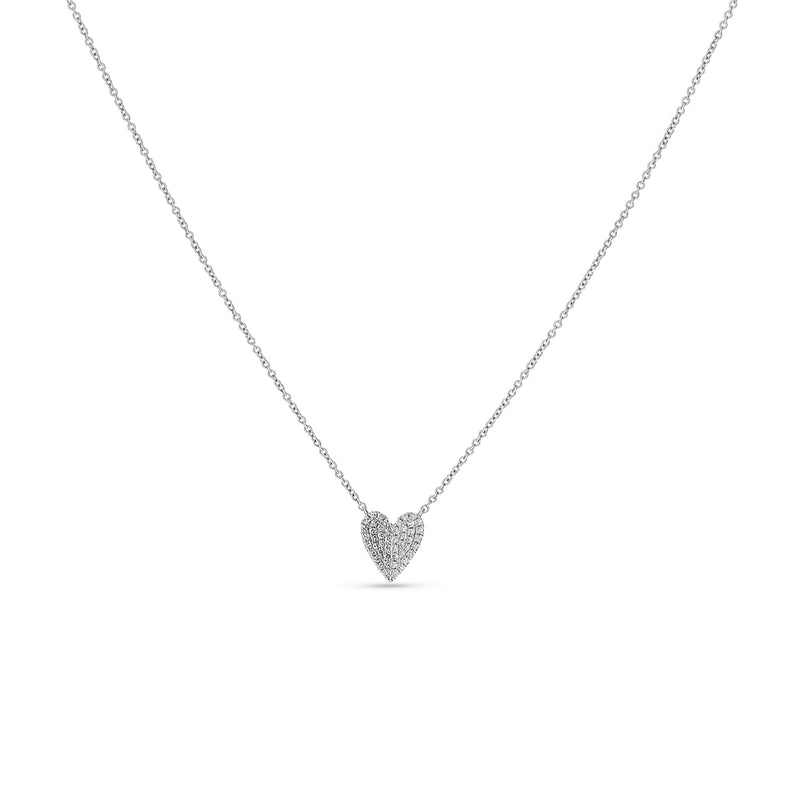 Folded Diamond Heart Necklace