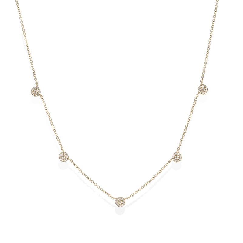 Diamond Disc Station Necklace