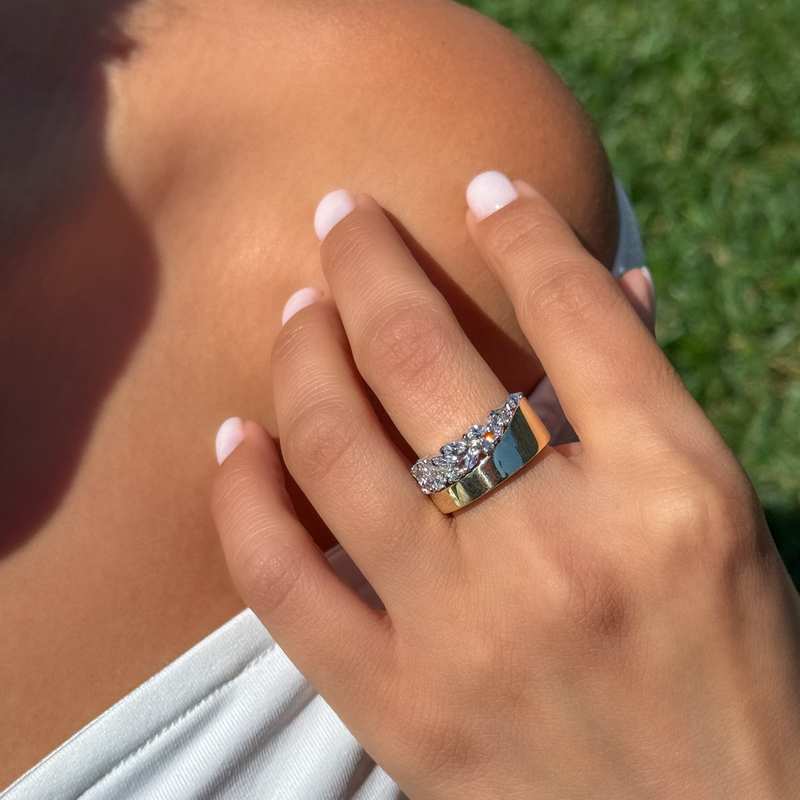 Modern Mixed Stone Ring