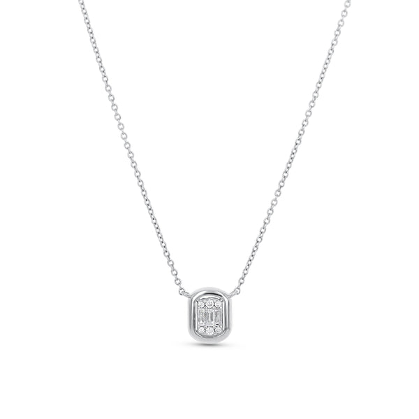 Polished Oval Diamond Necklace