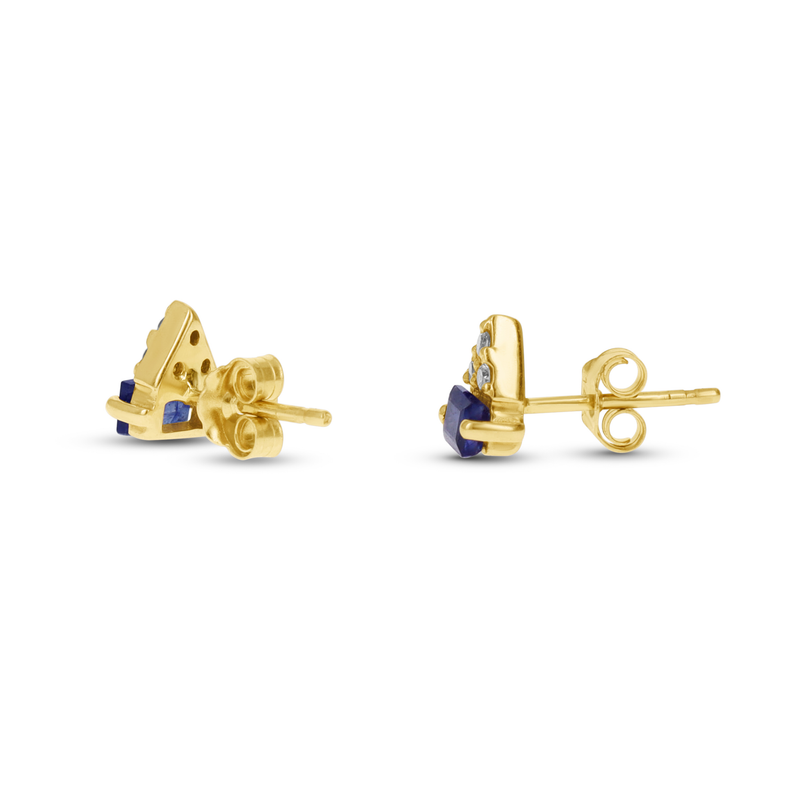 Sapphire Geometric Stud Earrings