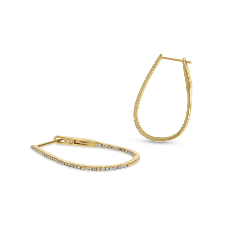 Narrow Oval Gold Hoop Earrings