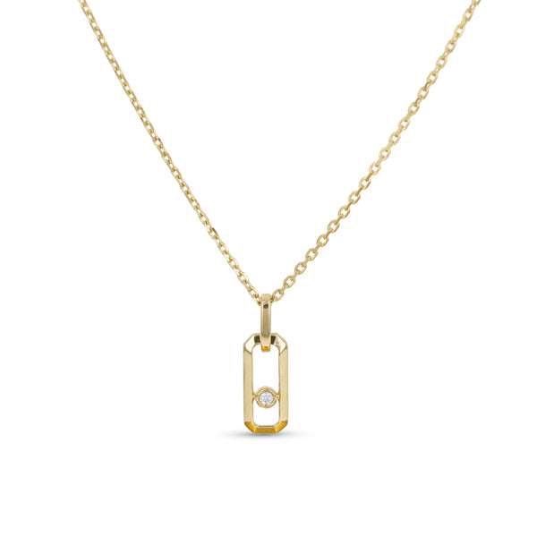 Diamond Oval Drop Necklace