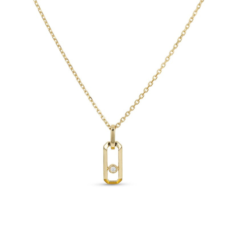 Diamond Oval Drop Necklace