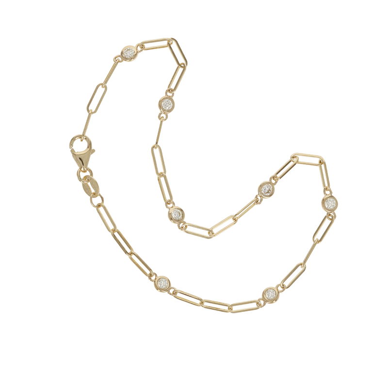 Diamond Paperclip Chain Bracelet