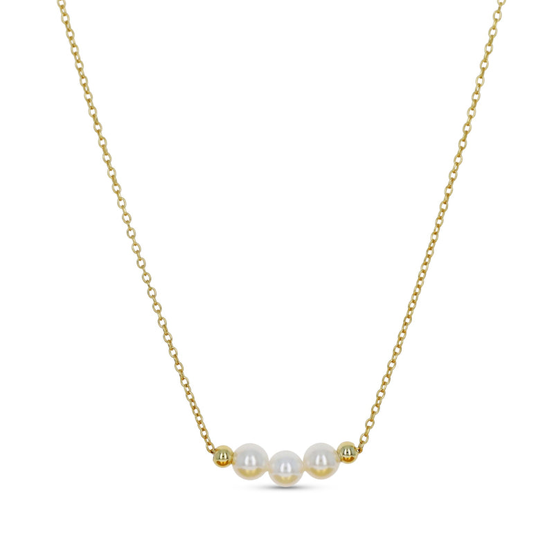 Triple Pearl Bar Necklace