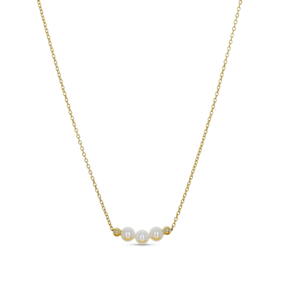 Triple Pearl Bar Necklace