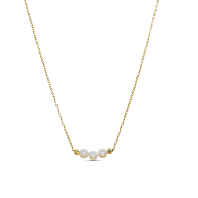 Triple Pearl Bar Necklace