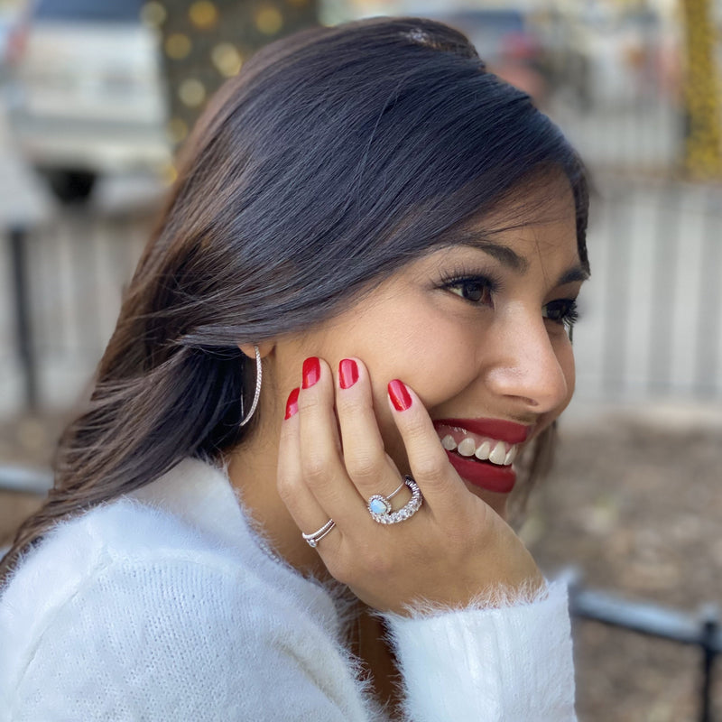 Cz Threader Hoop Earrings