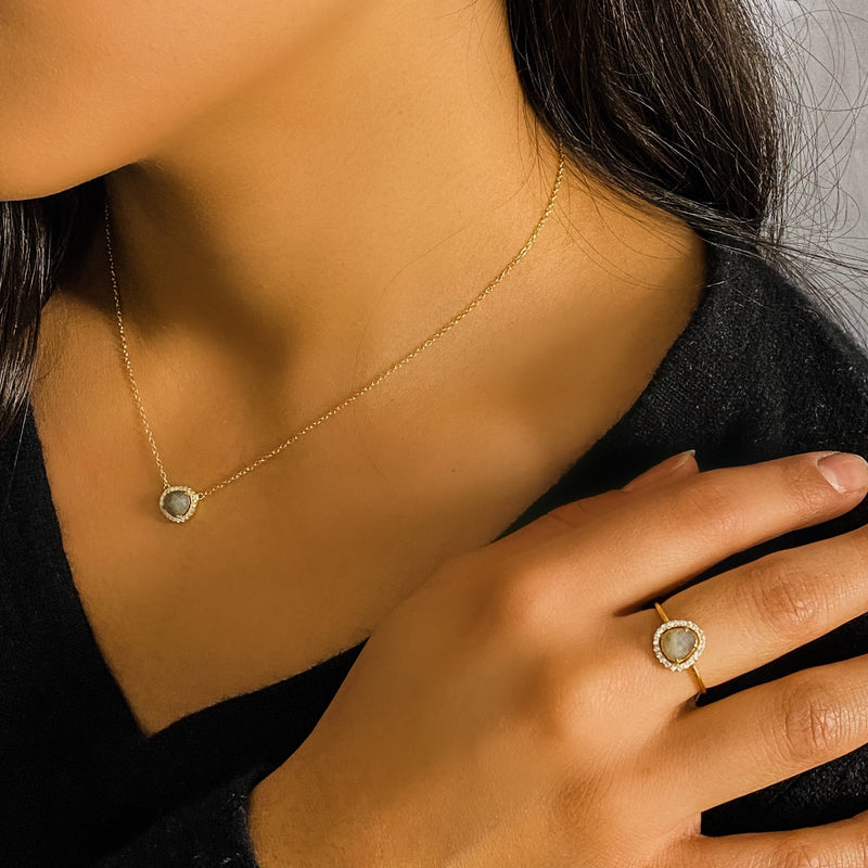 Free Form Labradorite Ring