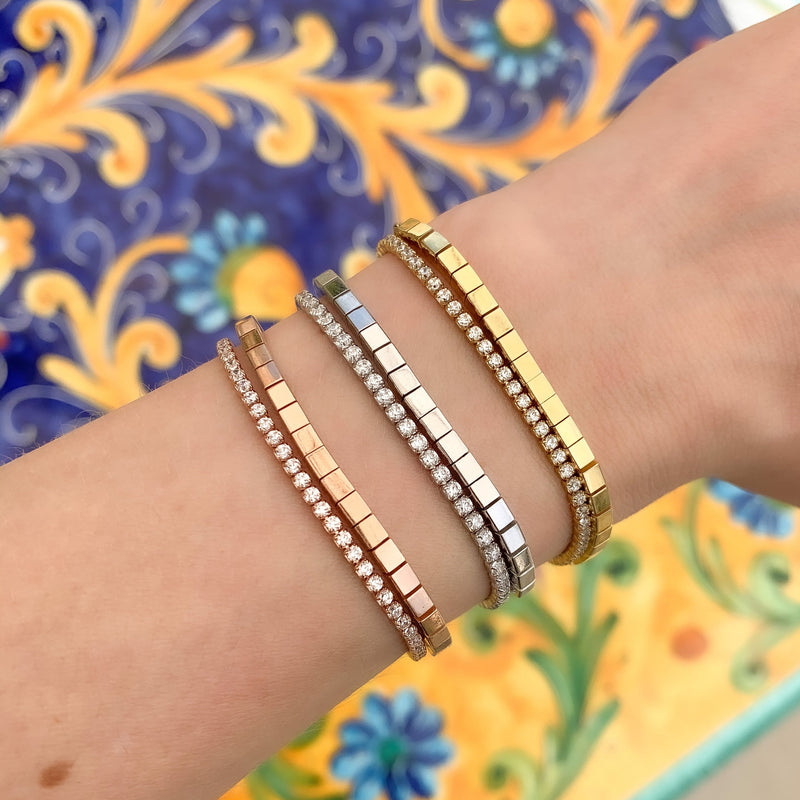 Silver Shiny Square Bracelet