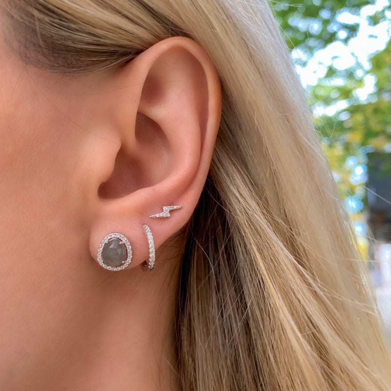 Free Form Labradorite Stud Earrings