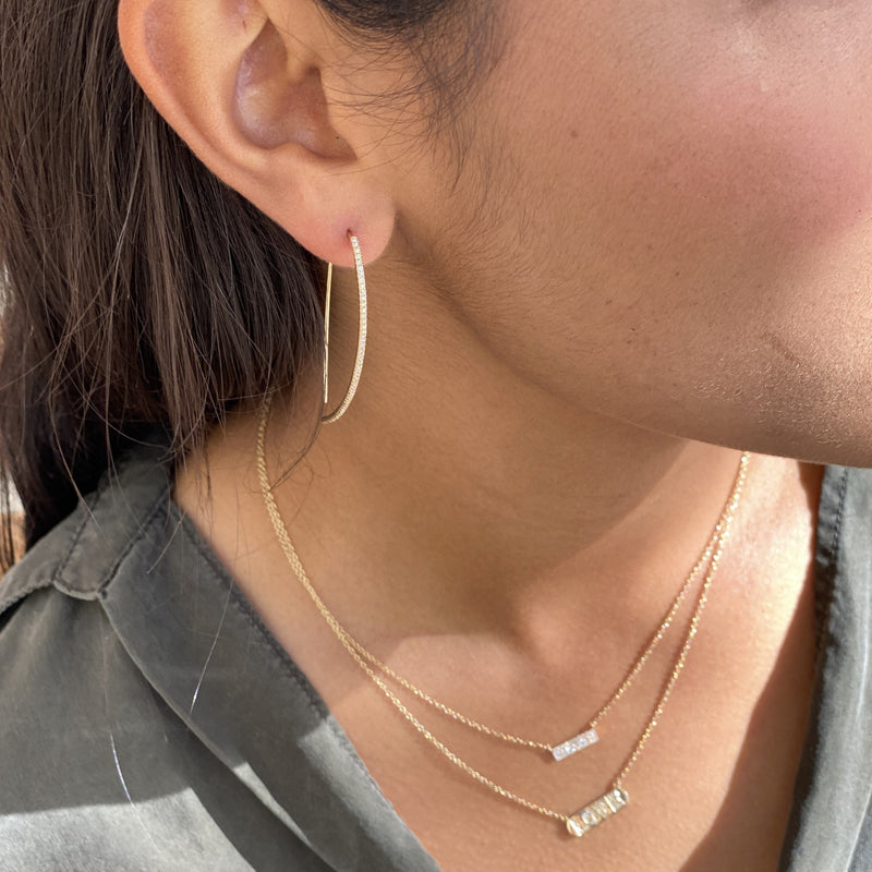 Diamond Thread-Through Gold Hoop Earrings