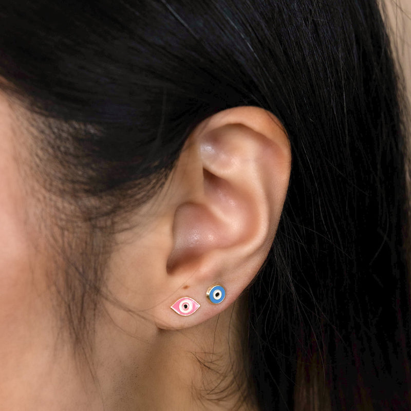 Turquoise Classic 14kt Evil Eye Studs