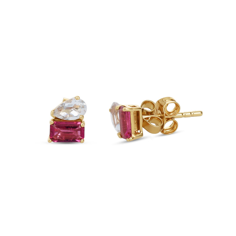 Toi et Moi Pink Tourmaline Earrings