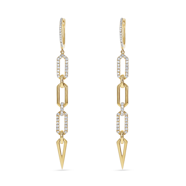 Pointed Geometric Diamond Drop Earrings