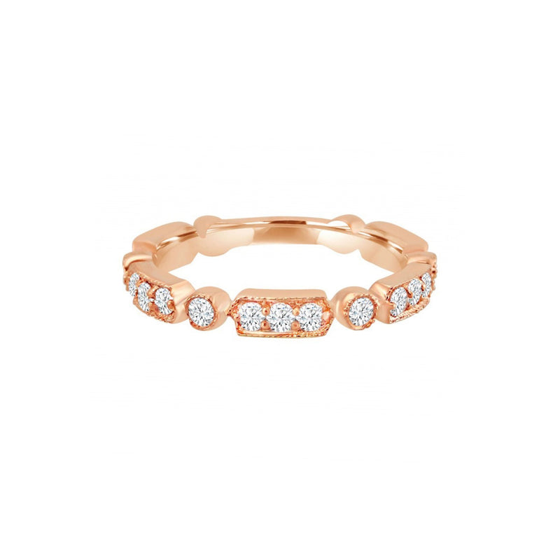 Diamond Art Deco Rose Gold Ring