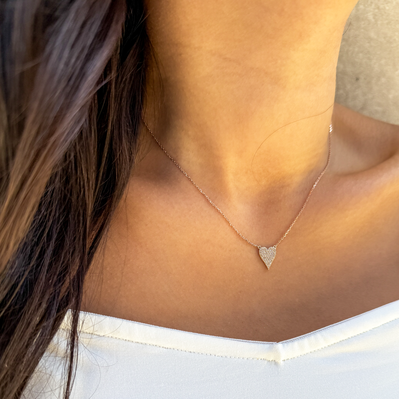 Diamond Pointed Heart Necklace