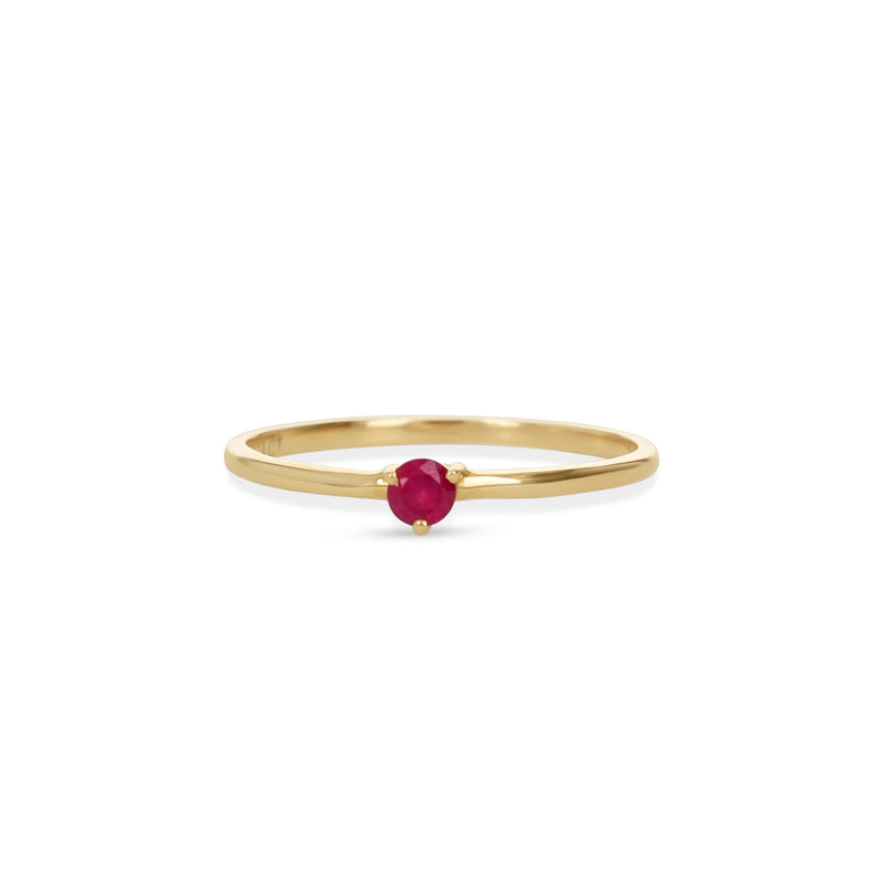 Dainty Ruby Solitaire Ring