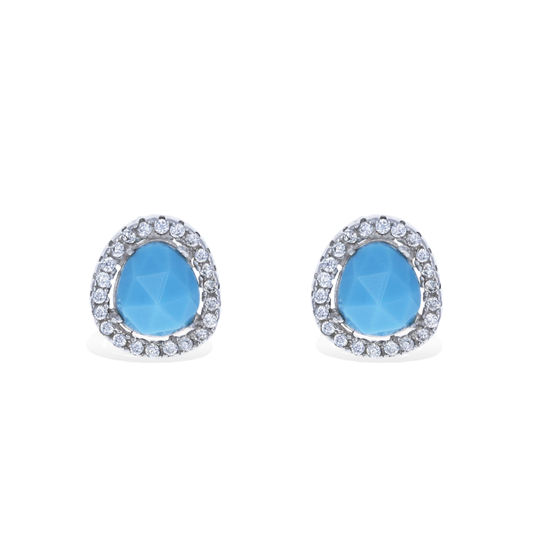 Free Form Turquoise Stud Earrings