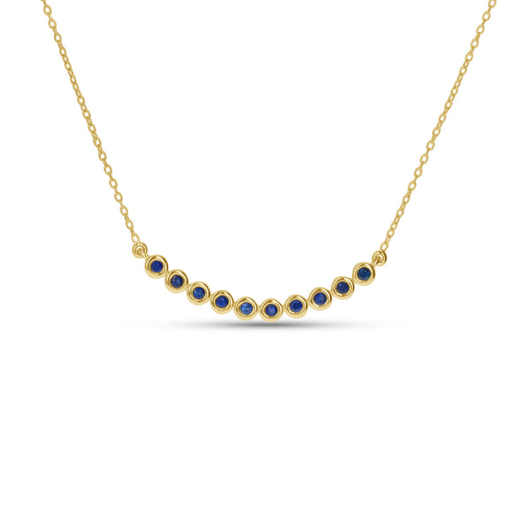 Sapphire Curved Bar Necklace